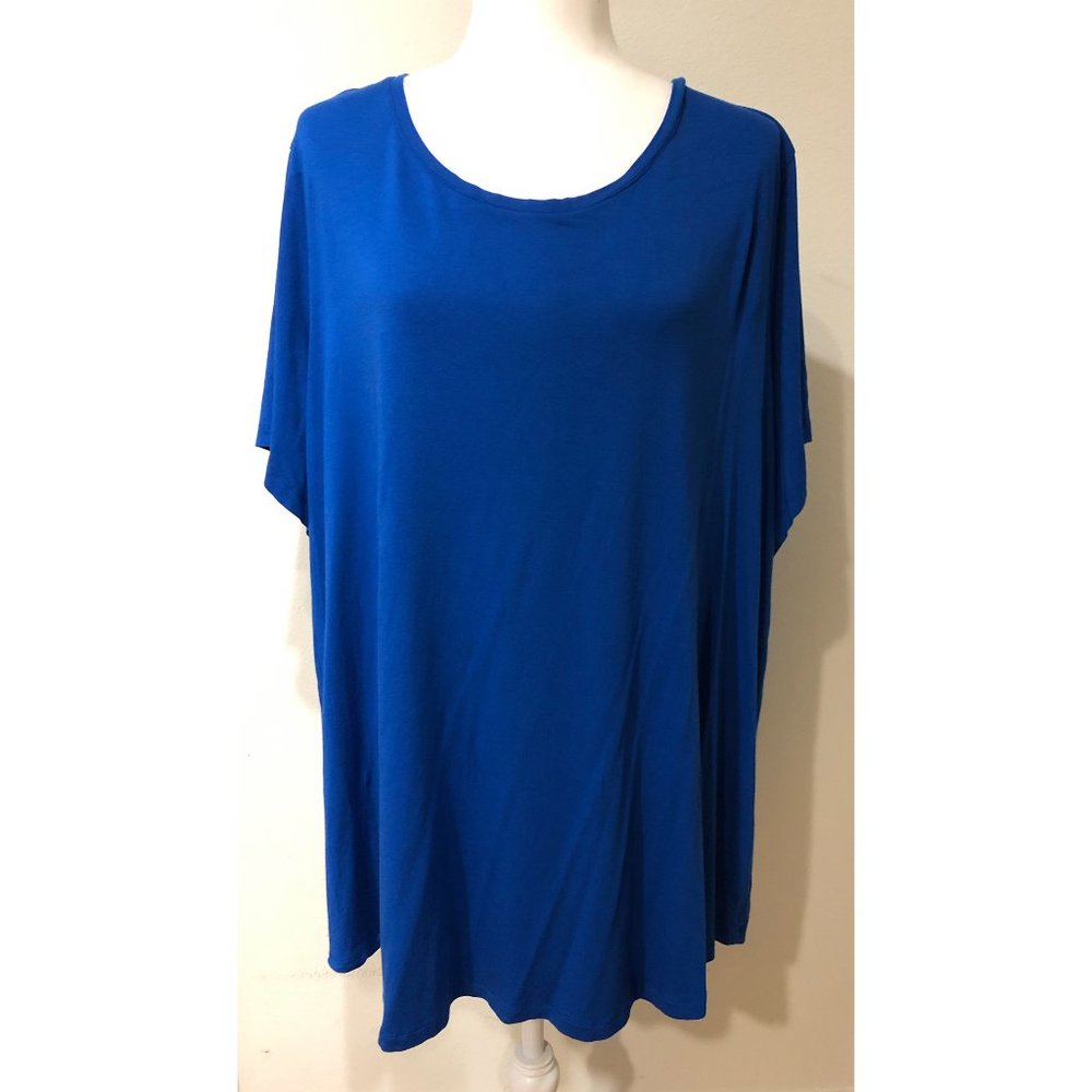 JM Collection 4X Short-Sleeve Jersey Top Blue